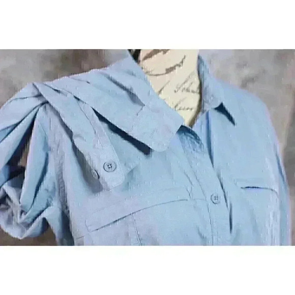 Women's Size M Columbia GRT Long Sleeve Hiking Shirt vented back Blue - Picture 7 of 14